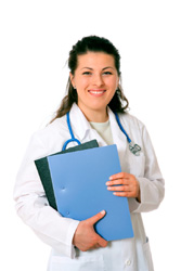 Doctor holding transcriptions